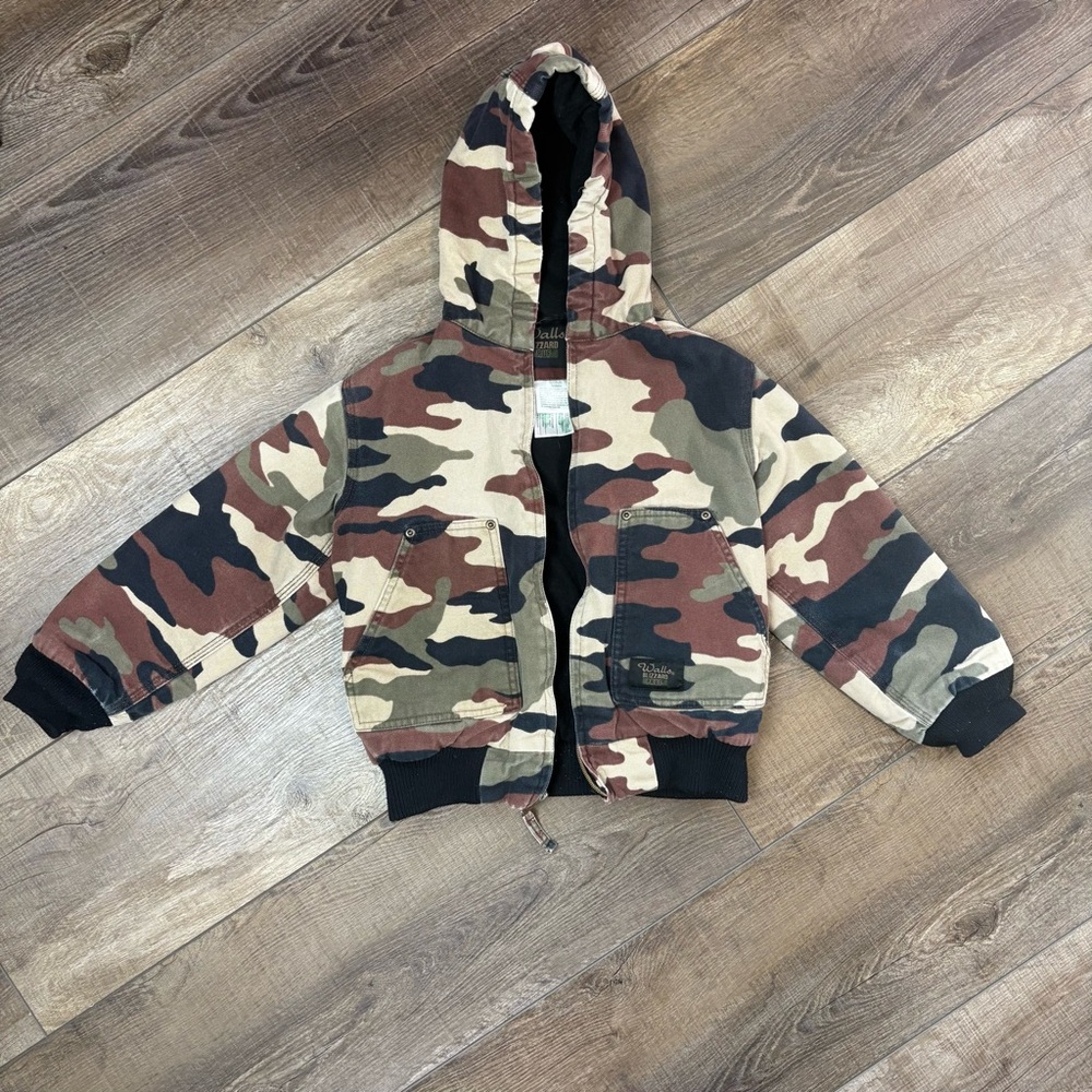 Kids Camouflage Walls Canvas Chore Coat, Blizzard Pruf, Fleece Lined, Heavy Duty - Picture 2 of 8